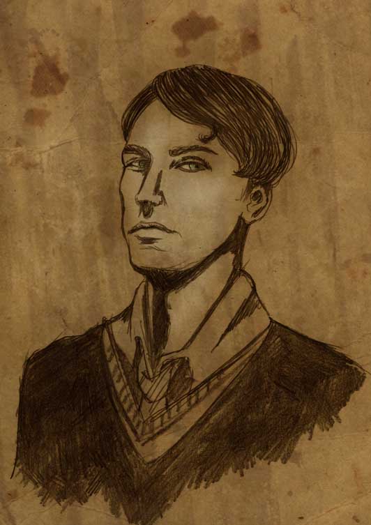 a pencil portrait of Tom Riddle